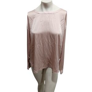 Ann Taylor LOFT Rose Gold Satin Button Down the Back Blouse Office Corporate